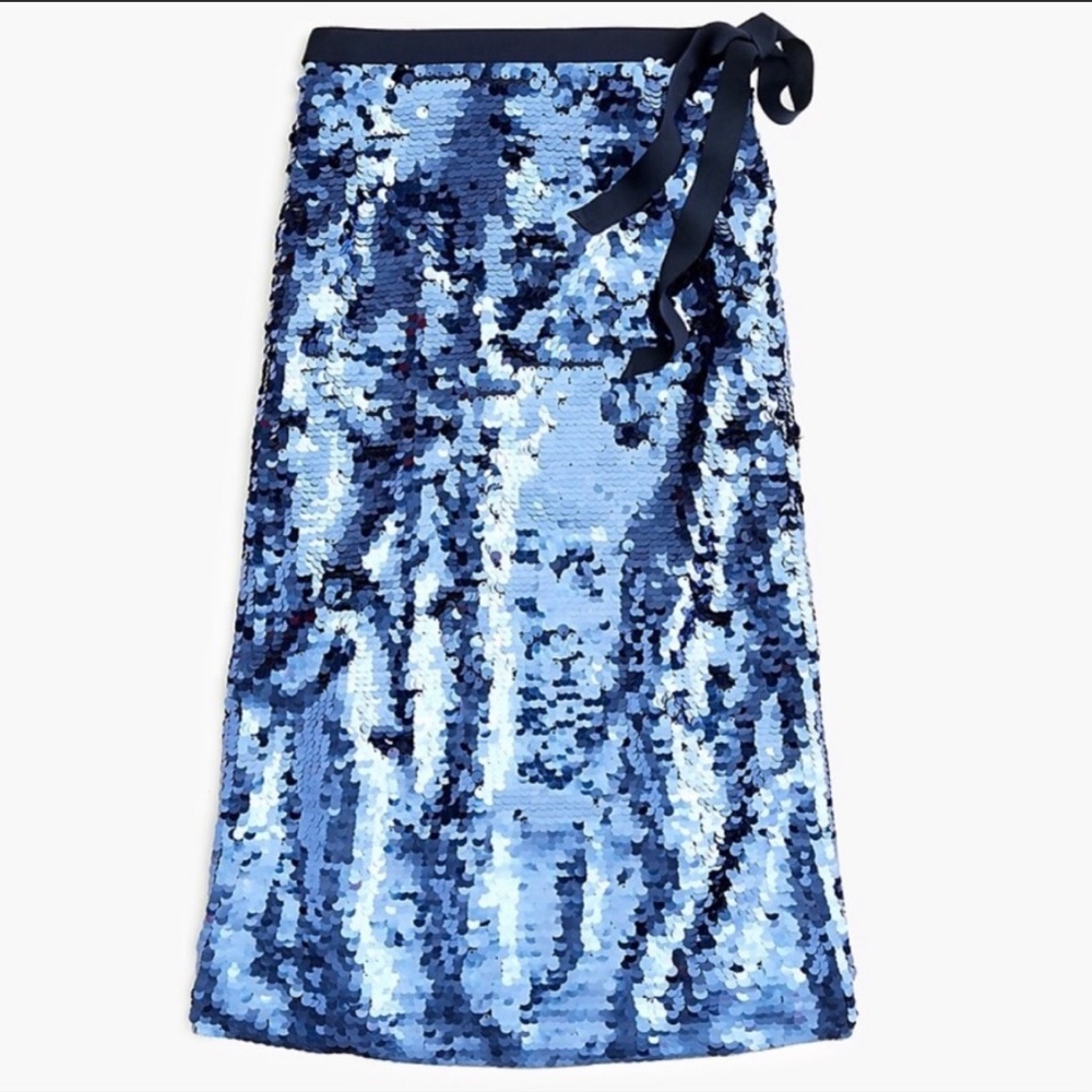 J. Crew Sequin Midi Skirt with Tie